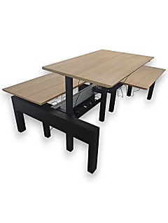 Knoll Rol Ergo Back-to-Back Sit-Stand Desk System, Bank of 4