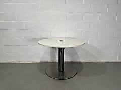 Round white coffee table