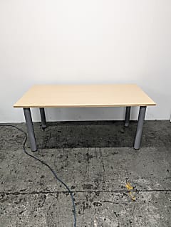 Wooden Meeting/Dining Table with Metal Legs