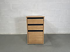 3 drawer desk height wooden pedestal 