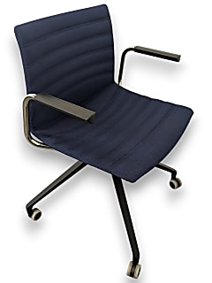 Gaber Kanvas U2 BR Meeting Chair in Blue Fabric with Black Base and Arms