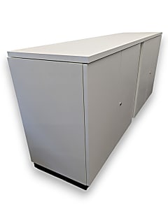 Low White Double Cabinet with Topper