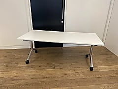 Rectangular White Rolling Desk