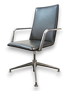 Brunner Fina Soft in Grey Leather with Swivel Base