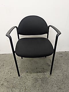 Meeting Chair with Black Fabric Seat and Black Arms