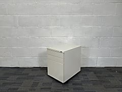 Metal white pedestal with key