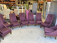 Tufted High Back Lounge Chairs - Refurb recover project 8 Chairs