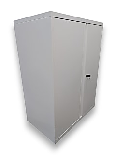 White Metal Storage Cabinet with Shelves (With Key)