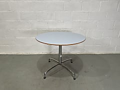 Round light blue canteen table 80cm