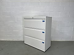 Maine Bisley White Metal Steel Three Drawer storage cabinet 