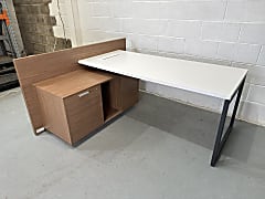 Desk with storage cabinet left side return