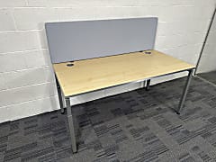 Desk with removable screen height adjustable top