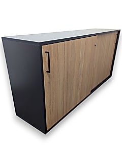 Wooden Credenza with Sliding Doors (No Key)