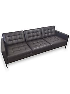 Florence Knoll Relax 3-seat sofa in dark brown leather