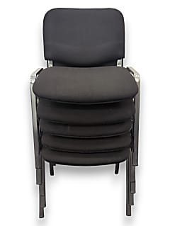 Set of 5 Meeting/Conference Chairs in Black Fabric