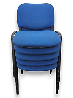 Set of 5 Meeting/Conference Chairs in Blue Fabric