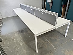 6 person bench desk with screens