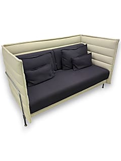 Vitra Alcove Sofa in Cream and Navy Blue