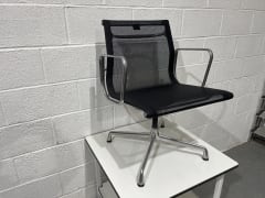 Vintage Vitra Eames EA107 Aluminium non swivel office chair