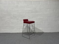 Allermuir Tommo Leather Carmine Bar stool Chair by Mark Gabbertas