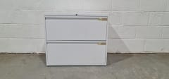 Maine white metal 2 drawer cabinet