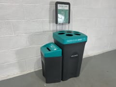 GRUNDON Paper & Plastic Cup Recycling Bin With Liquid Collection