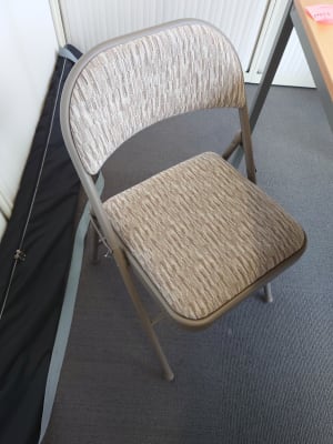 Grey fabric folding chair was £60 now £6