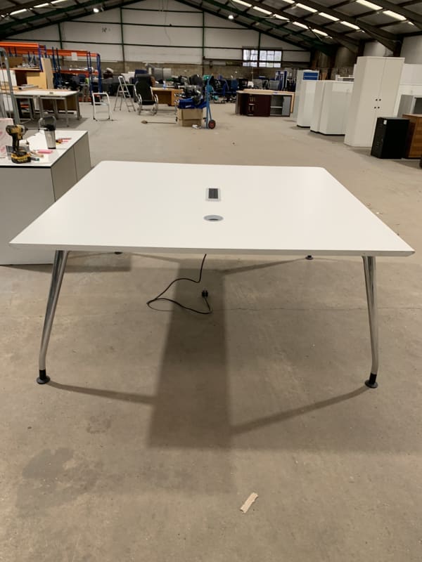 Large square meeting table x 1 Surplus office furniture and equipment