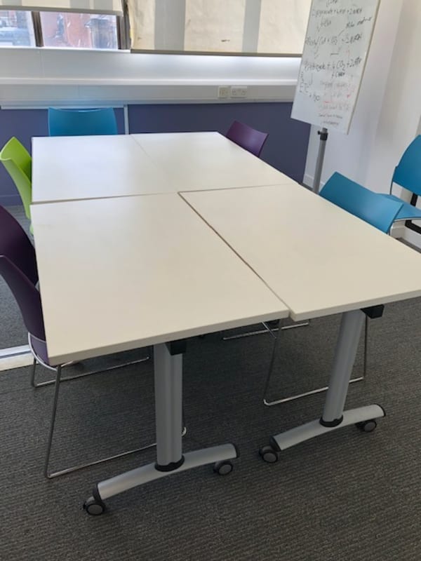 White 120cm Desk On Wheels X 0 Free Office Furniture And Equipment