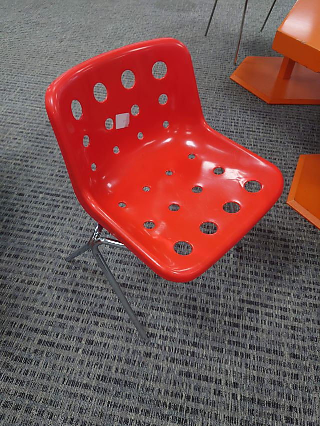 Spotted hole chair red