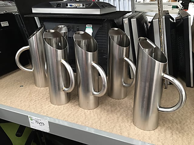 Lot of 6 stainless steel tall jugs