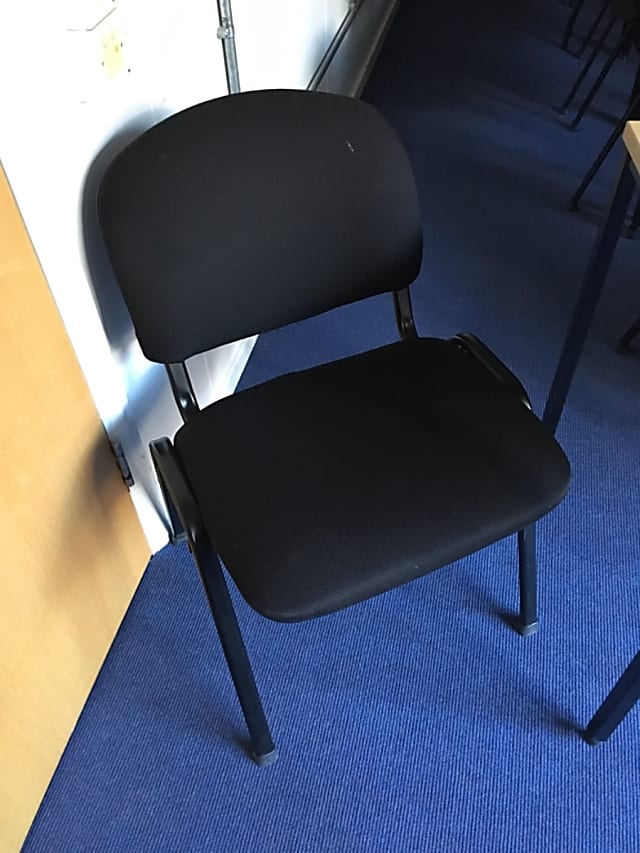 Black padded waiting room chair