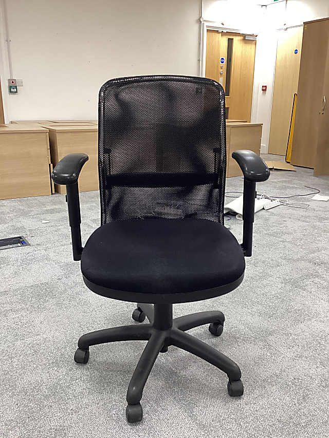 black with mesh operator chair