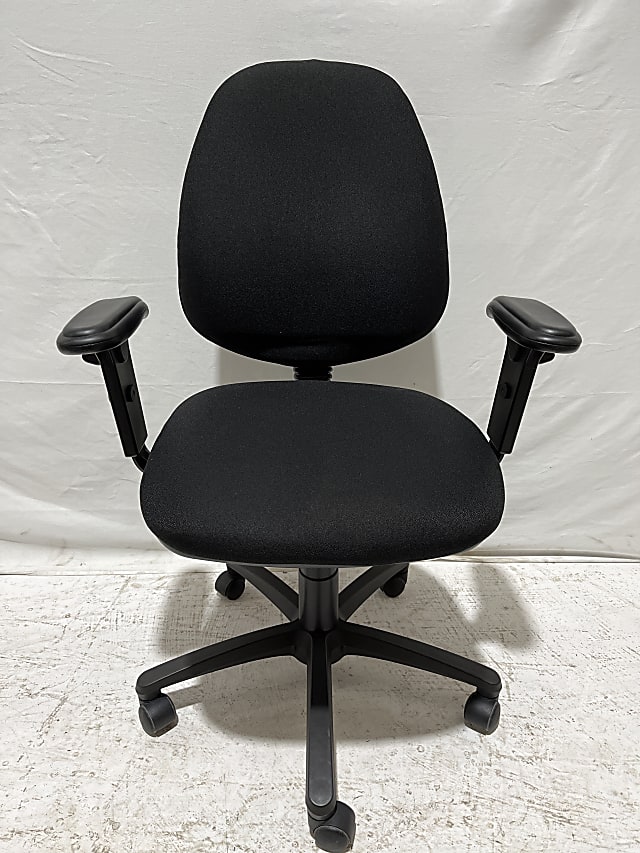 Black padded office operator task chair