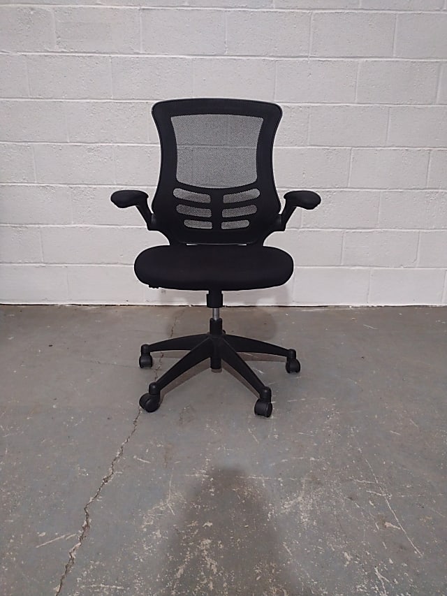 Executive High Back Mesh Office Chair in Black with Armrests and Adjustable Seat Black operator chair 