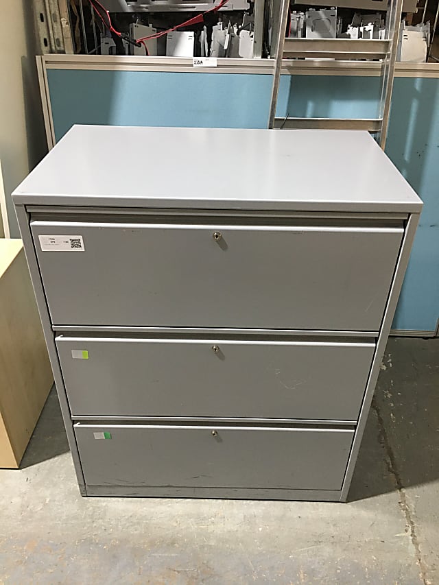 Triumph Large Silver three drawer Lateral Filing cabinet