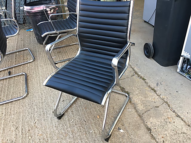 Leather Eames Style Armchair Chair