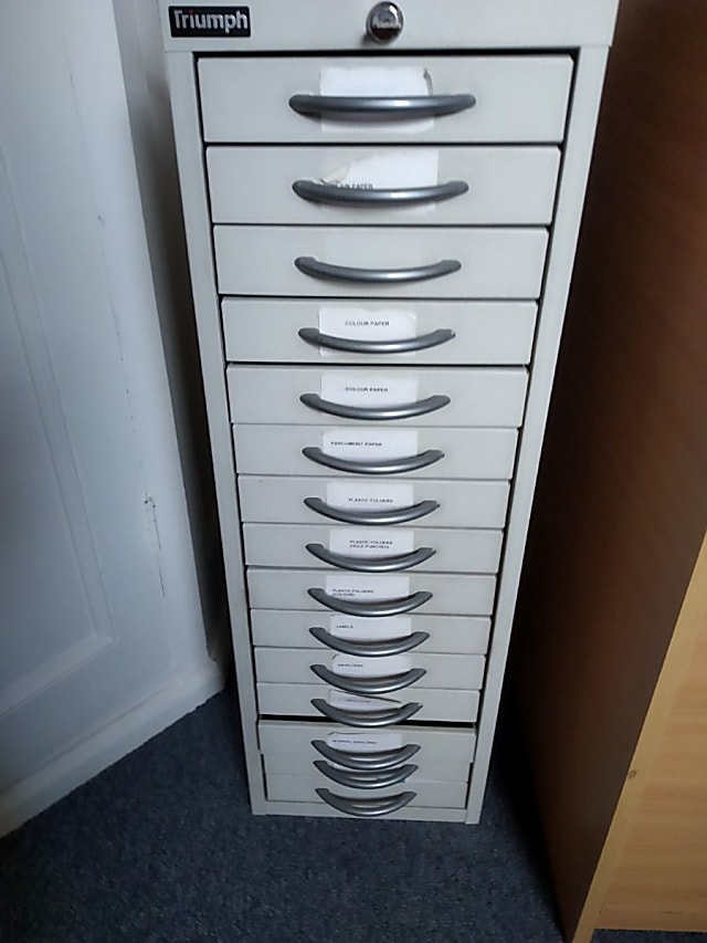 Grey small filling cabinet