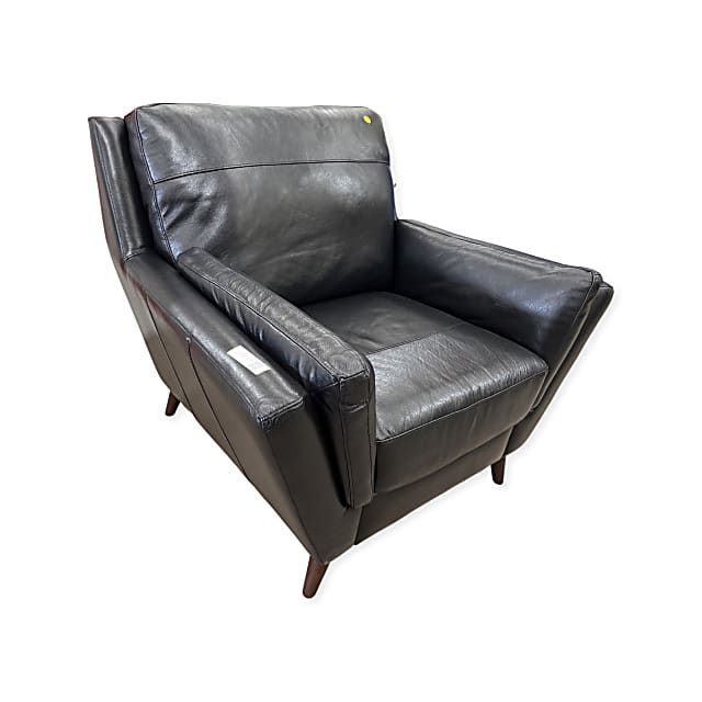 Sofology Fellini large black leather armchair