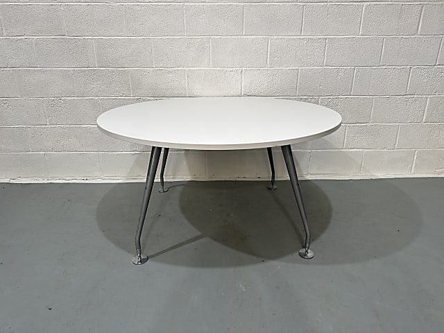 Mobili Office Round White Meeting Table