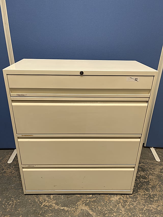 Off white metal storage filing cabinet