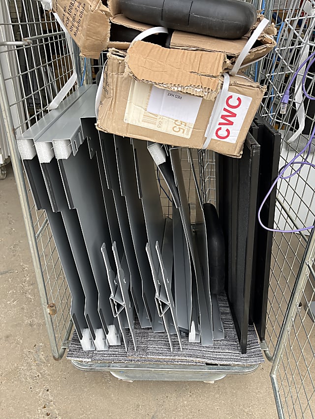 Cage of metal desk parts