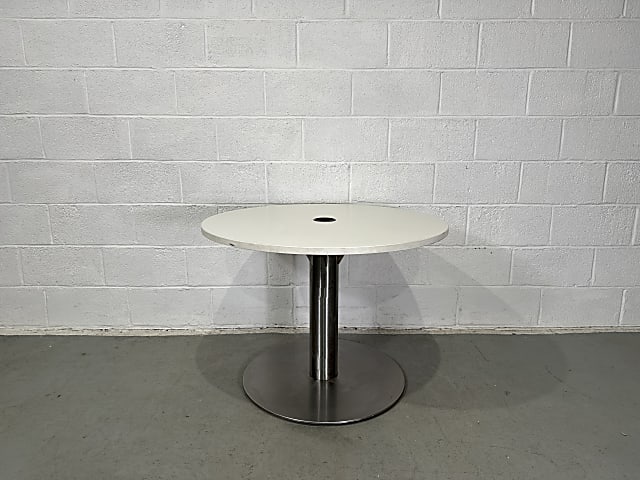 Round white coffee table