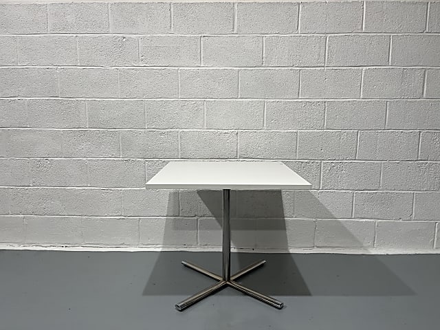 Square Top White Canteen Table 80x73x80