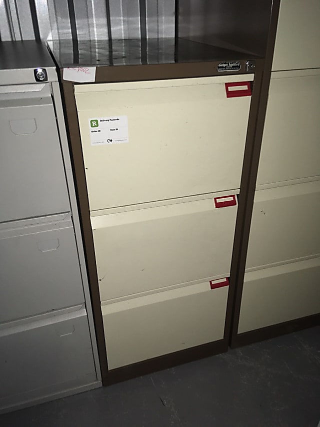 Metal 3-drawer filing cabinet