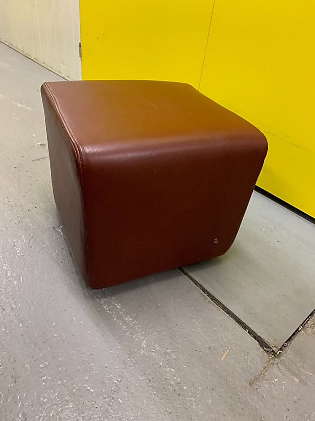 Leather cube stool