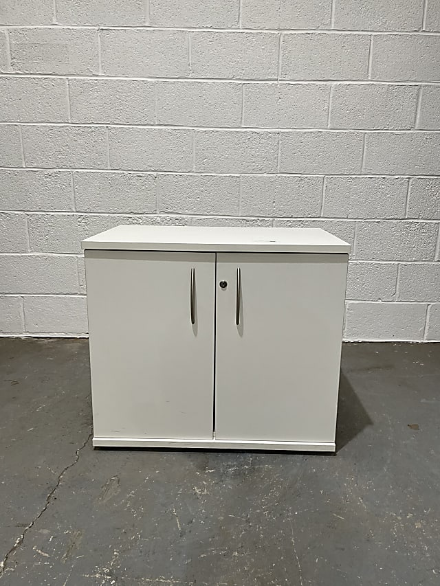  low wooden white cabinet cupboard