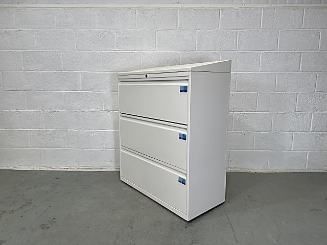 Bisley Maine White Metal 3 Drawer Storage Cabinet