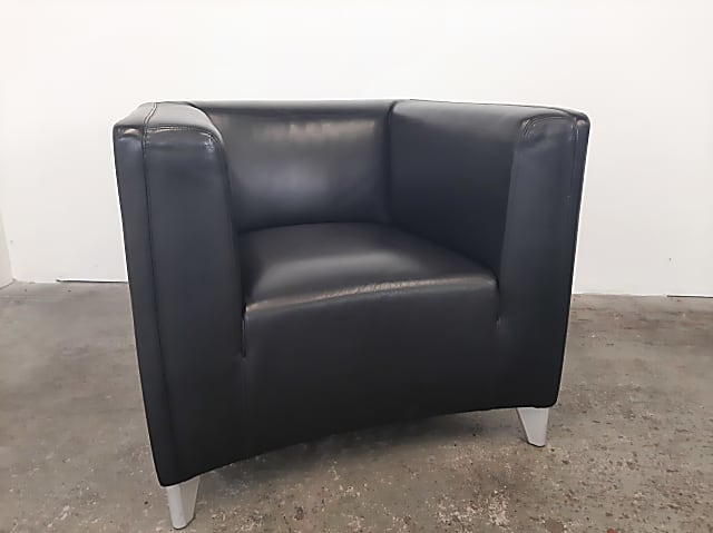 Black Leather single seat sofa armchair