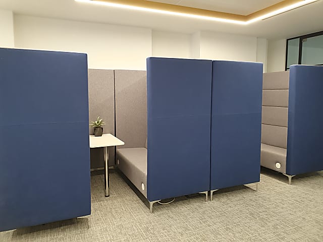 Booth seating with table